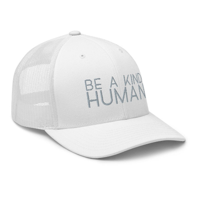 be-a-kind-human-white-hat-front-side