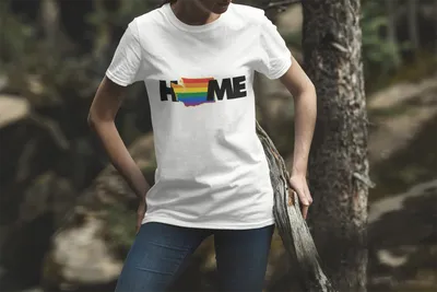 Home mockup-of-a-Lesbian-wearing-a-crew-neck-t-shirt-in-the-forest-1840-el1