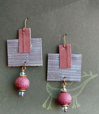 Purple-and-Blue-Vinyl-Earrings