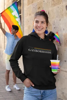 This is my GAYBORHOODIE - hoodie-mockup-featuring-a-woman-smiling-during-a-pride-parade-33000 (1)